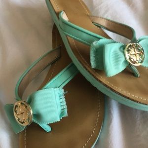 Kate Spade turquoise flip-flops size 5